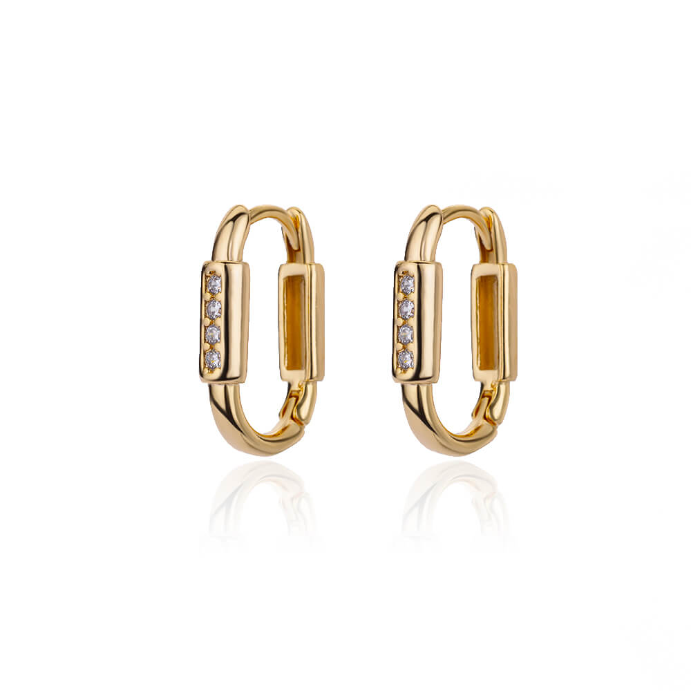 Peris Gems E3128G-4 U-Shaped Square Hoop Earrings for Women | Gold Luxury Earrings U-Shaped Square Hoop Earrings for Women Gold Luxury Earrings SHEIN Amazon Temu