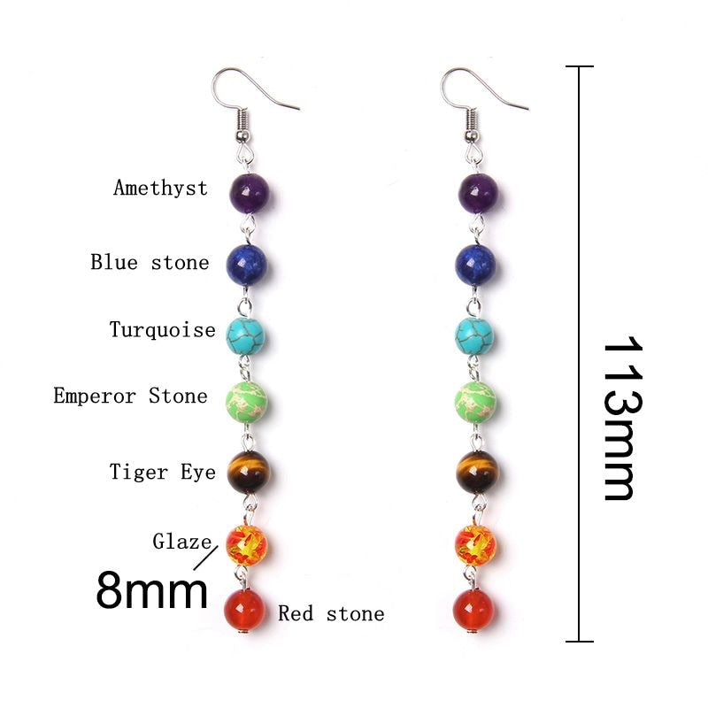 Peris Gems Ear hook Rainbow 7 Chakra Stone Tassel Earrings for Women SHEIN Amazon Temu