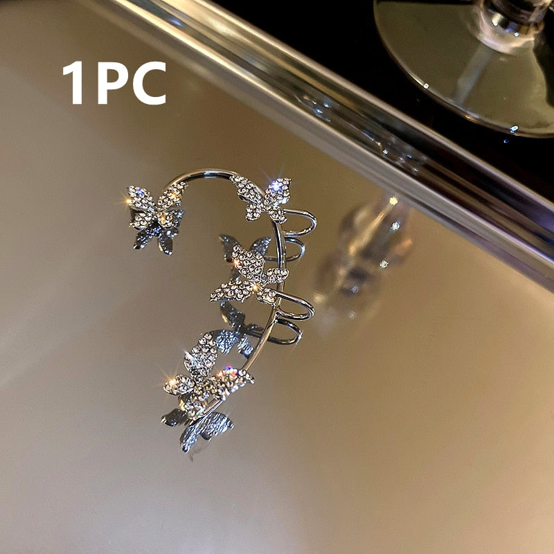 Peris Gems EJ51 Silver Left Ear Snake Ear Clip Cuff for Women | Silver Gold Diamond Earrings for Women SHEIN Amazon Temu