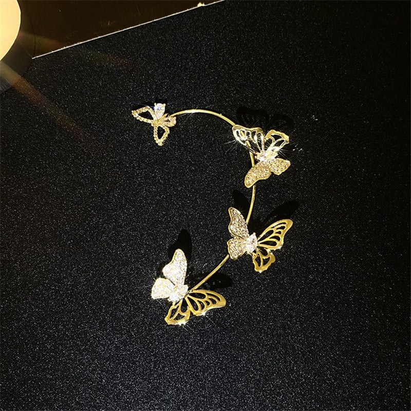 Peris Gems EJ81 Gold Left Ear Snake Ear Clip Cuff for Women | Silver Gold Diamond Earrings for Women SHEIN Amazon Temu