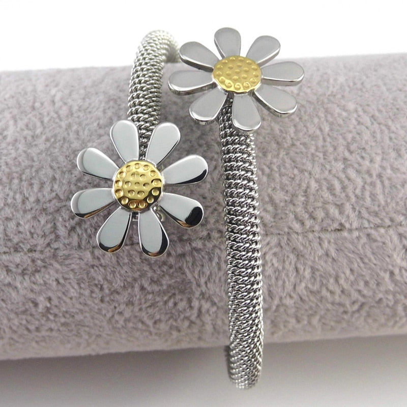 Peris Gems Elastic Daisy Flower Bracelet for Women | Stainless Steel SHEIN Amazon Temu