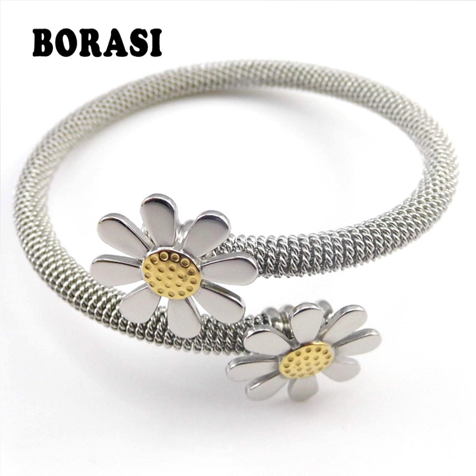 Peris Gems Elastic Daisy Flower Bracelet for Women | Stainless Steel SHEIN Amazon Temu