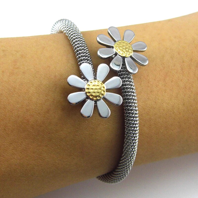 Peris Gems Elastic Daisy Flower Bracelet for Women | Stainless Steel SHEIN Amazon Temu