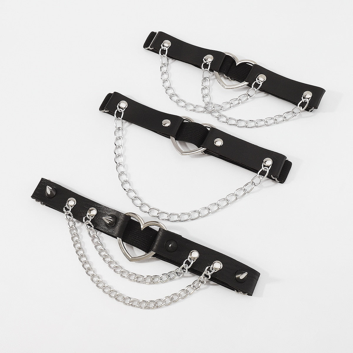Peris Gems Elastic Leather Thigh Garters - Gothic Thigh Garter with Spikes and Chains SHEIN Amazon Temu