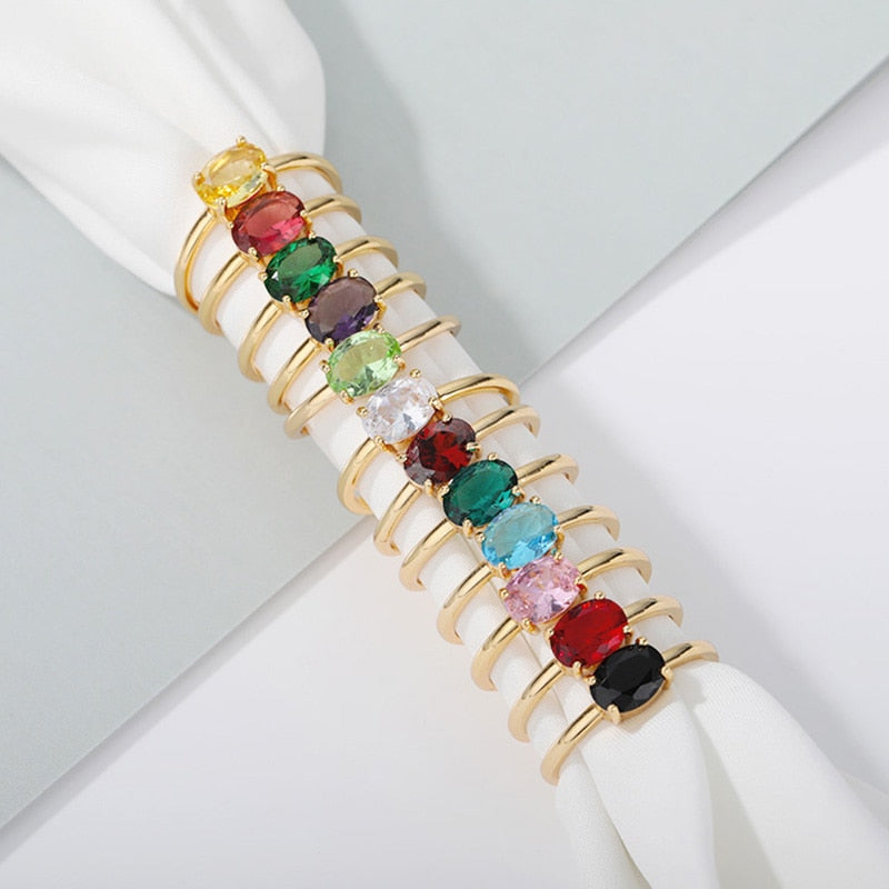 Peris Gems Elegant Birthstone Rings - Stainless Steel 12 Birthstone Rings SHEIN Amazon Temu