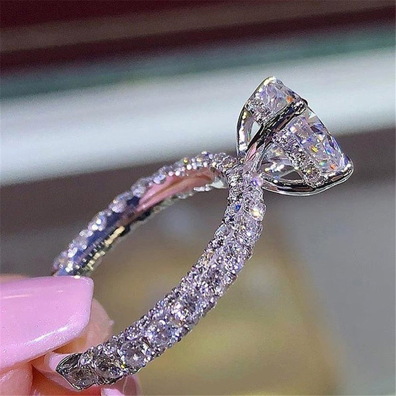 Peris Gems Elegant Diamond Bridal Style Rings for Women | Engagement Style Diamond Encrusted Gold Silver Rings SHEIN Amazon Temu