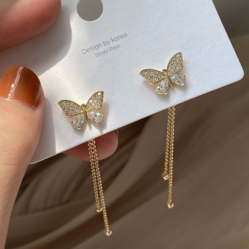 Peris Gems Elegant Long Tassel Earrings for Women | Gold Silver Diamond Earrings SHEIN Amazon Temu