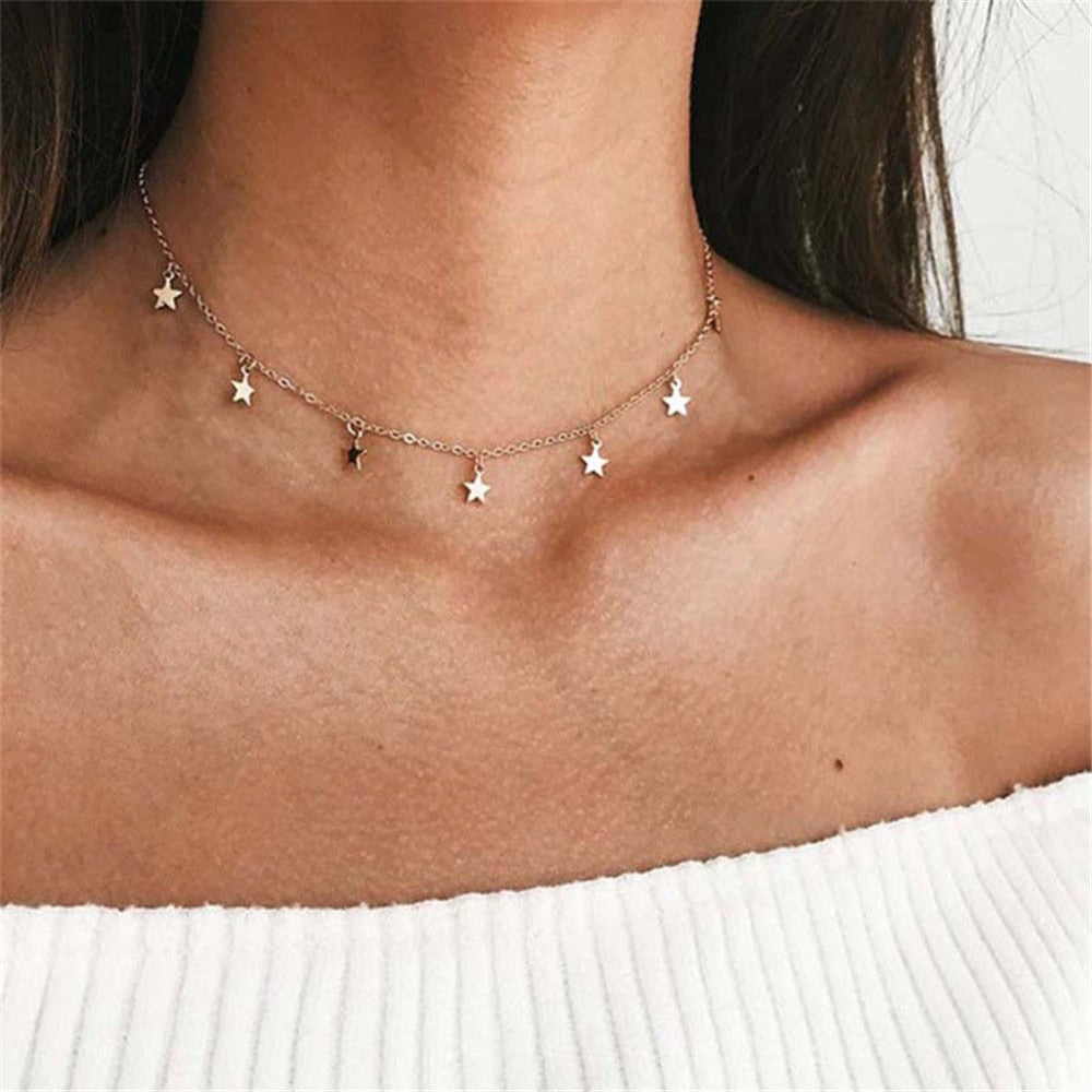 Peris Gems Elegant Star Pendant Choker Necklace for Women SHEIN Amazon Temu