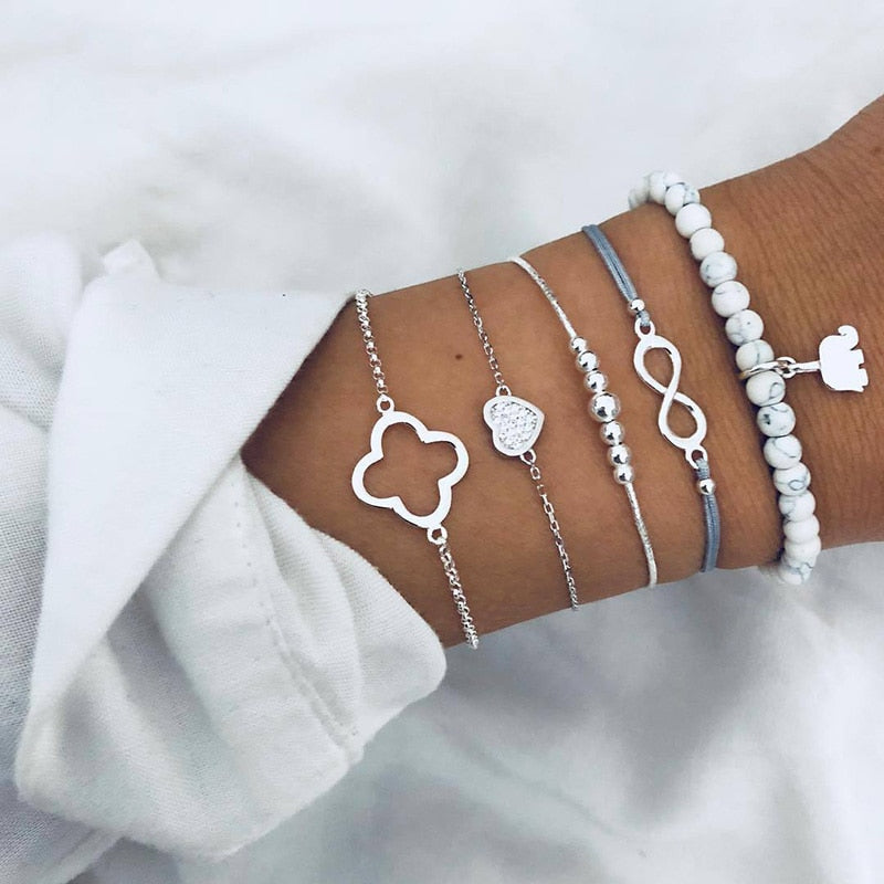 Peris Gems Elephant Set Bohemian Style 5pc Rope Charm Bracelet Sets for Women SHEIN Amazon Temu