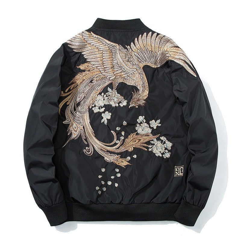 Peris Gems Embroidered Bird Bomber Jacket for Men | Street Fashion Jackets Embroidered Bird Bomber Jacket for Men Street Fashion Jacket SHEIN Amazon Temu