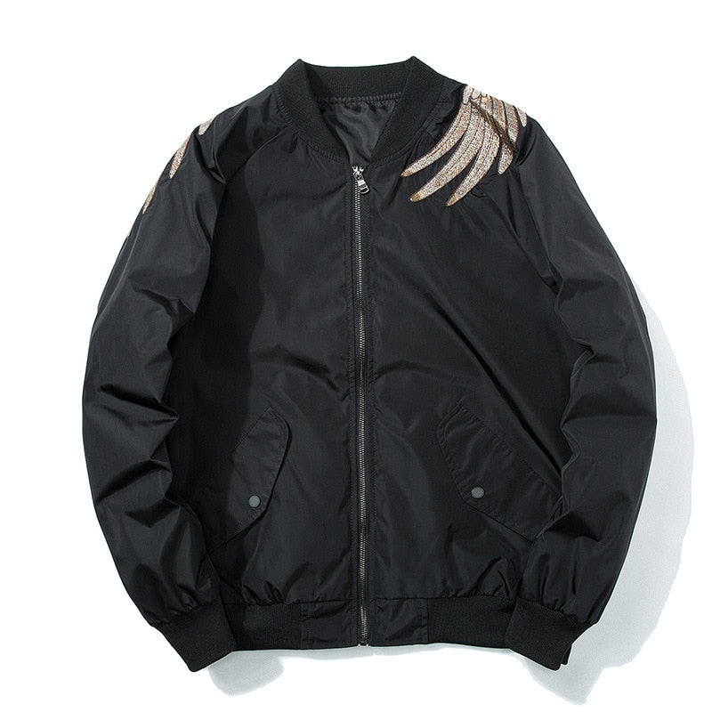 Peris Gems Embroidered Bird Bomber Jacket for Men | Street Fashion Jackets Embroidered Bird Bomber Jacket for Men Street Fashion Jacket SHEIN Amazon Temu
