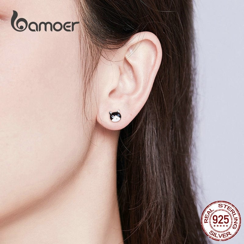 Peris Gems Enamel Cat and Fish 925 Silver Stud Earrings for Women SHEIN Amazon Temu