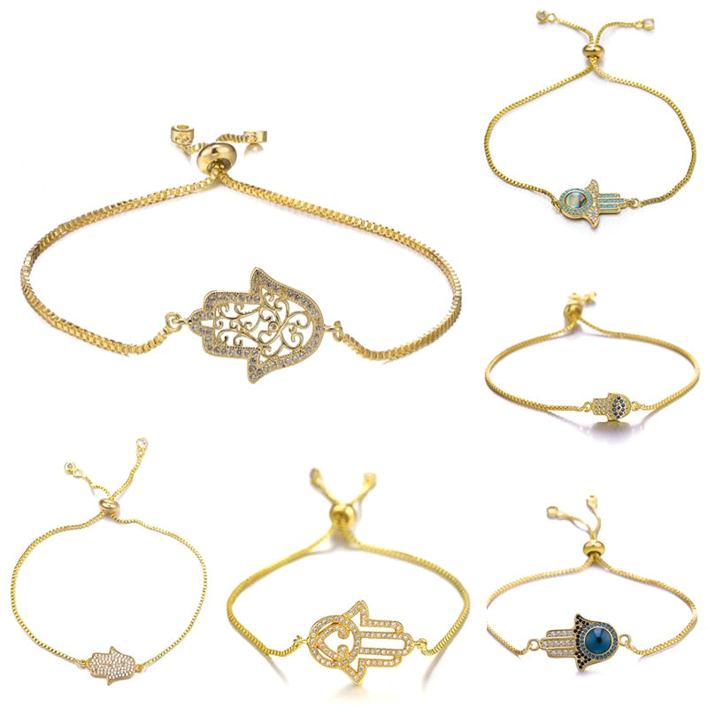 Peris Gems Enamel Hollow Hamsa Hand Evil Eye Bracelets Unisex SHEIN Amazon Temu