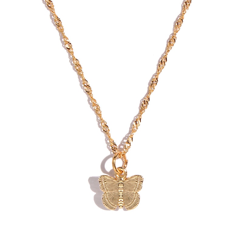 Peris Gems Engraved Gold Butterfly Necklace for Women | Cute Butterfly Twisted Chain Necklace for Women SHEIN Amazon Temu
