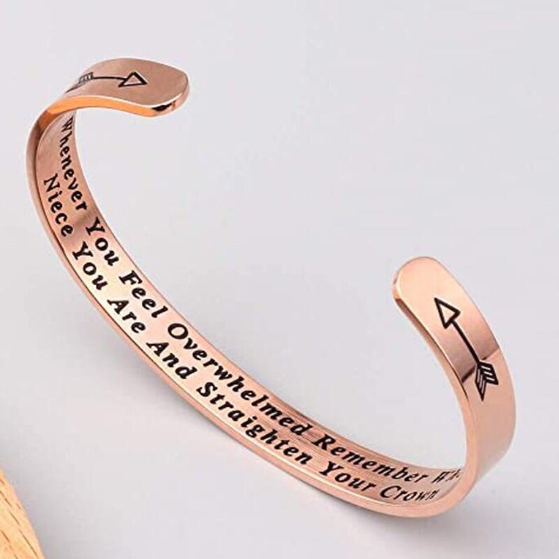 Peris Gems Engraved Inspirational Bangle Bracelet | Straighten Your Crown Inspirational Jewelry SHEIN Amazon Temu