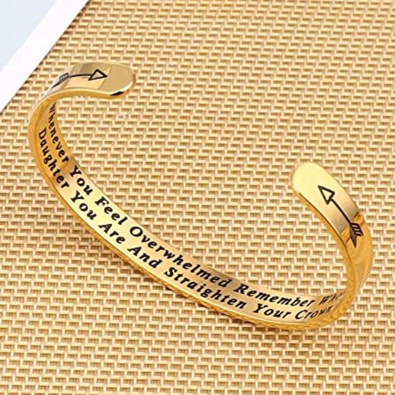 Peris Gems Engraved Inspirational Bangle Bracelet | Straighten Your Crown Inspirational Jewelry SHEIN Amazon Temu