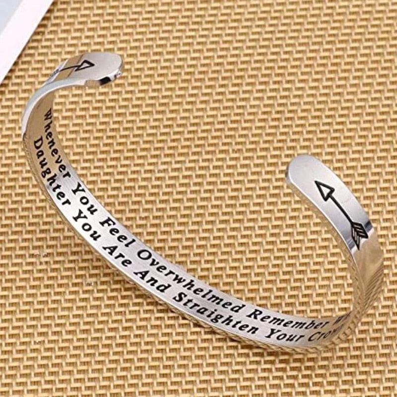 Peris Gems Engraved Inspirational Bangle Bracelet | Straighten Your Crown Inspirational Jewelry SHEIN Amazon Temu