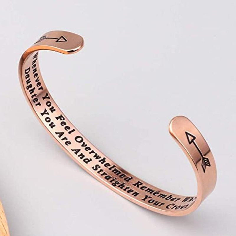 Peris Gems Engraved Inspirational Bangle Bracelet | Straighten Your Crown Inspirational Jewelry SHEIN Amazon Temu