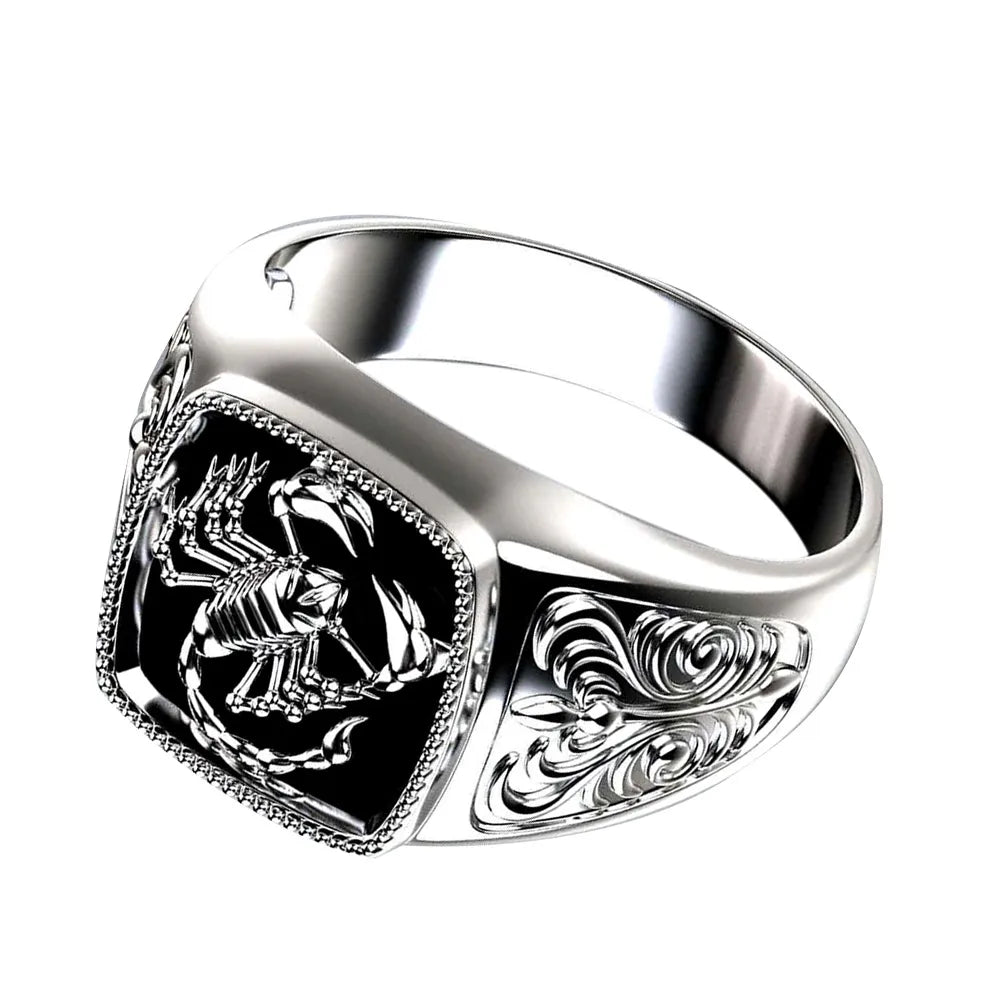 Peris Gems Engraved Scorpio Scorpion Silver Rings Unisex SHEIN Amazon Temu