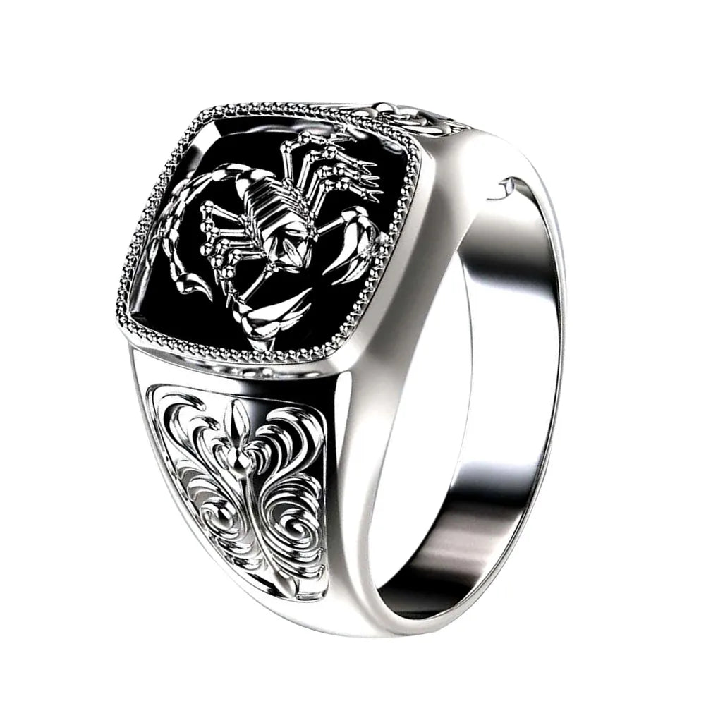 Peris Gems Engraved Scorpio Scorpion Silver Rings Unisex SHEIN Amazon Temu