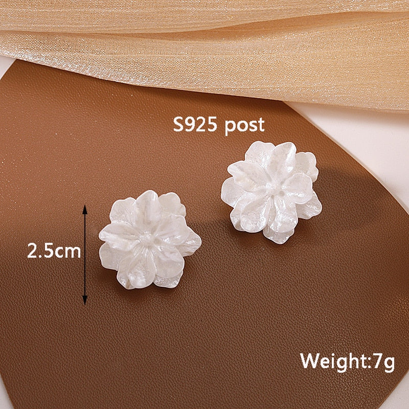Peris Gems ES1238 White Flower Pearl Drop Earrings Collection for Women SHEIN Amazon Temu