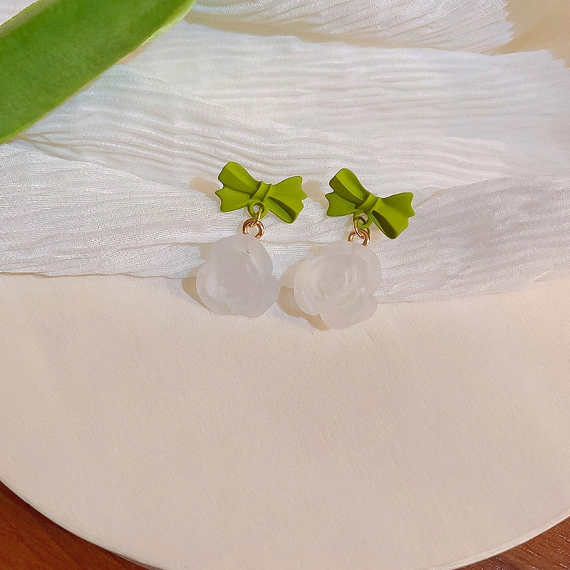 Peris Gems ES1381 White Flower Pearl Drop Earrings Collection for Women SHEIN Amazon Temu