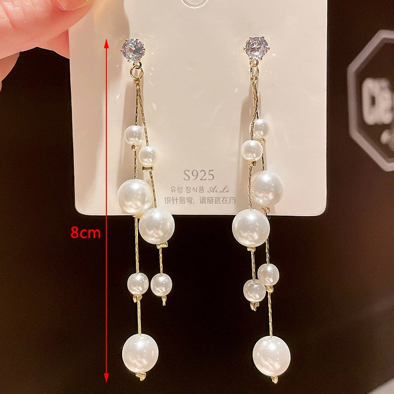 Peris Gems ES3949 White Flower Pearl Drop Earrings Collection for Women SHEIN Amazon Temu