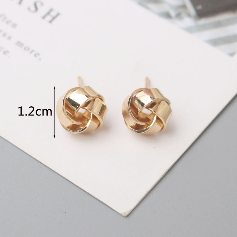 Peris Gems ES4033 Gold Twisty Round Earrings | Tiny Stud Earrings for Women SHEIN Amazon Temu