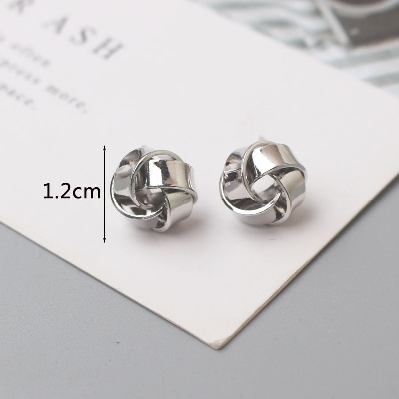 Peris Gems ES4034 Gold Twisty Round Earrings | Tiny Stud Earrings for Women SHEIN Amazon Temu