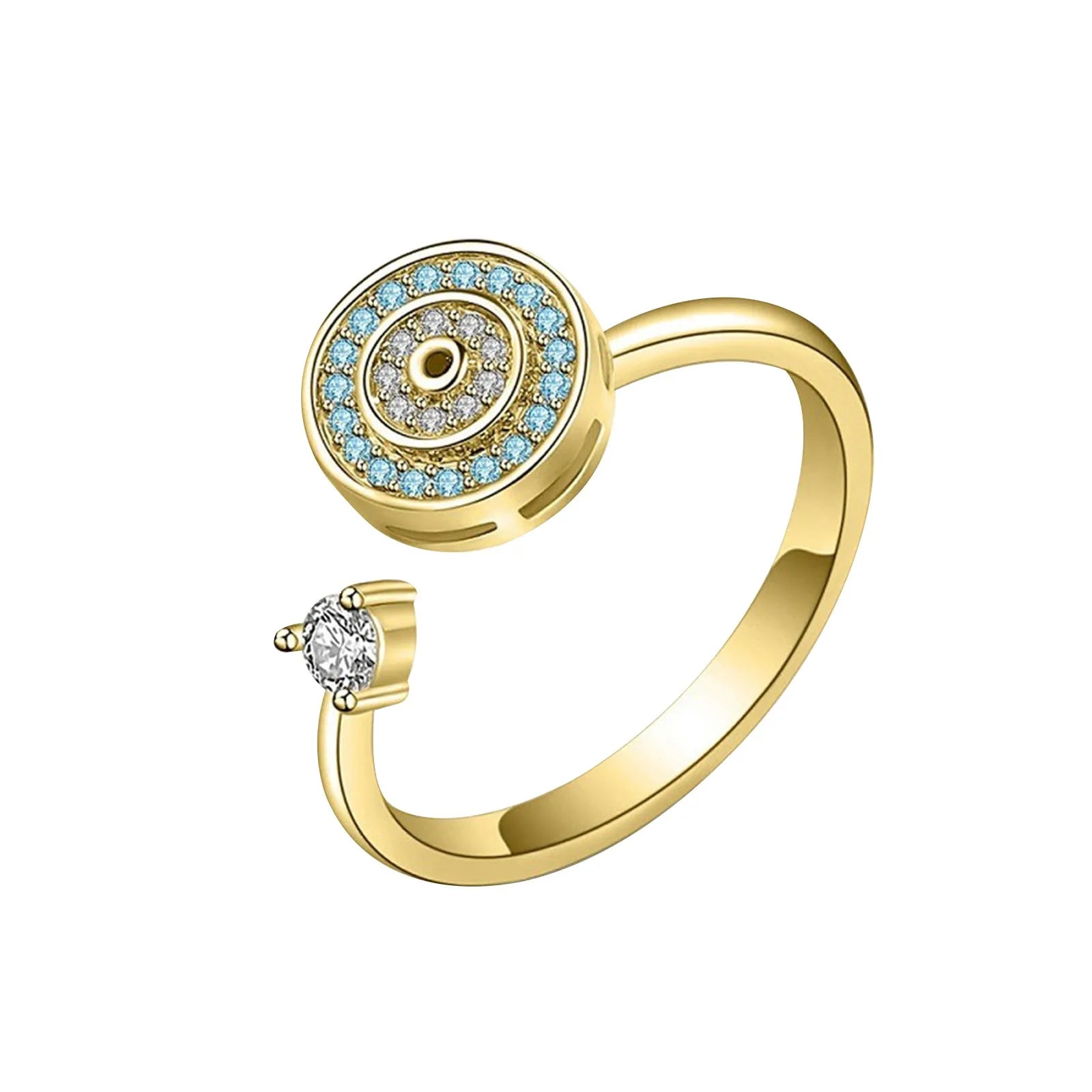 Peris Gems Evil Eye Gold Round / resizable 10mm Anxiety Rings For Women Y2k Jewelry Rings Butterfly Daisy Bead Anti Stress Fidget Spinner Rings For Teens 2024 Aesthetic SHEIN Amazon Temu
