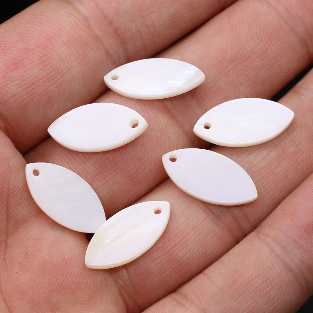 Peris Gems Eye 9x18mm 10pc Natural White Mother-of-pearl Shell Beads Heart Star Shape Shell Chip Bead for Necklace Earrings Jewelry Making Gifts SHEIN Amazon Temu