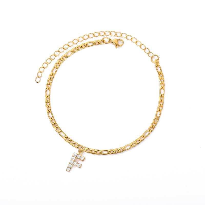 Peris Gems F Initial Letter Anklets for Women | Stainless Steel Gold Ankle Bracelets SHEIN Amazon Temu