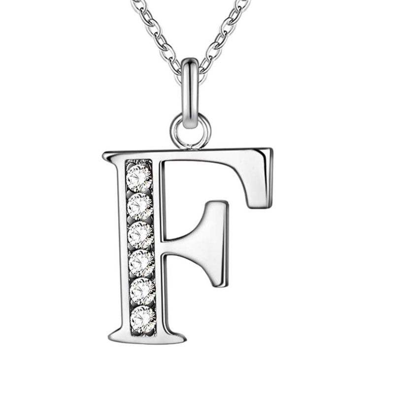 Peris Gems F Initial Letter Silver Diamond Necklaces | Elegant Unisex Initial Necklace SHEIN Amazon Temu