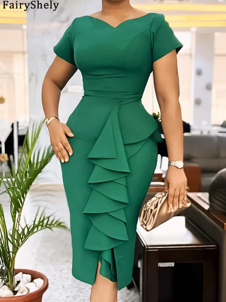 Peris Gems FairyShely 2025 Sexy Ruffle Plus Size Club Dress Women Solid Short Sleeve Large Big Dresses Lady Slim Party Tight Curvy Dress FairyShely 2025 Sexy Ruffle Plus Size Club Dress Women Solid Short Sleeve Large Big Dresses Lady Slim Party Tight Curvy Dress SHEIN Amazon Temu
