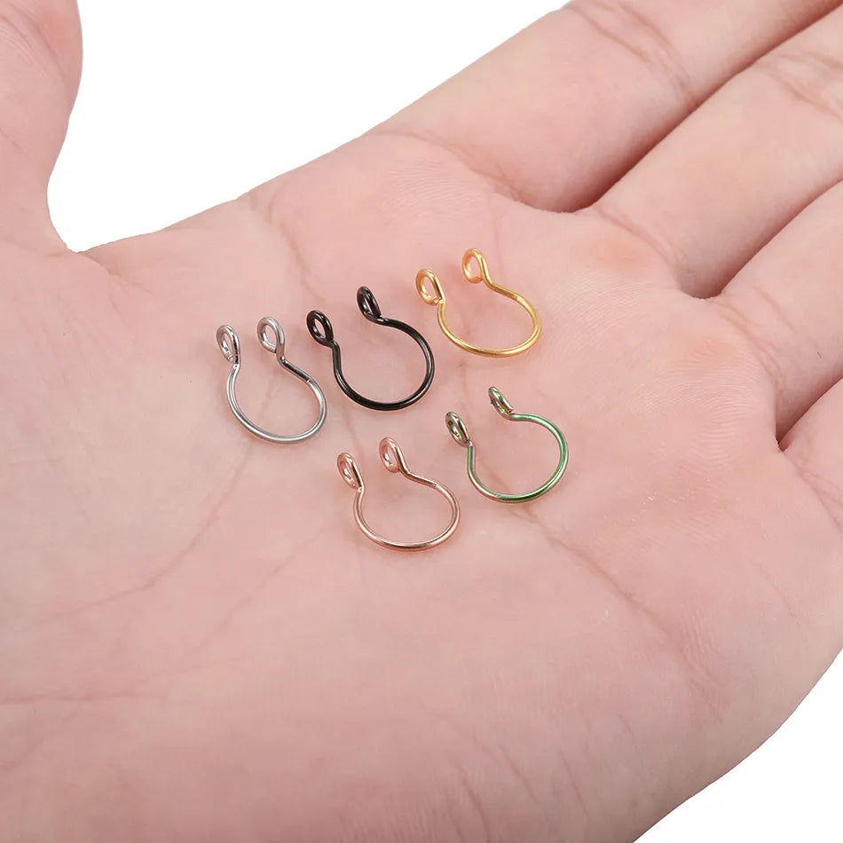Peris Gems Fake Clip On Septum Hoop Piercing Rings 1Pc SHEIN Amazon Temu
