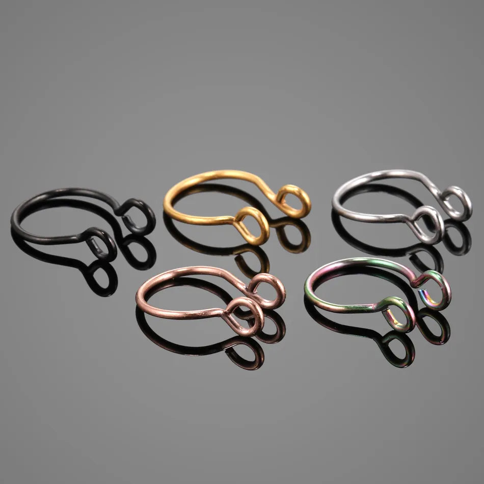 Peris Gems Fake Clip On Septum Hoop Piercing Rings 1Pc SHEIN Amazon Temu