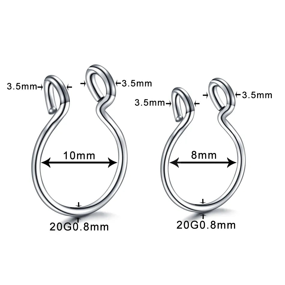 Peris Gems Fake Clip On Septum Hoop Piercing Rings 1Pc SHEIN Amazon Temu