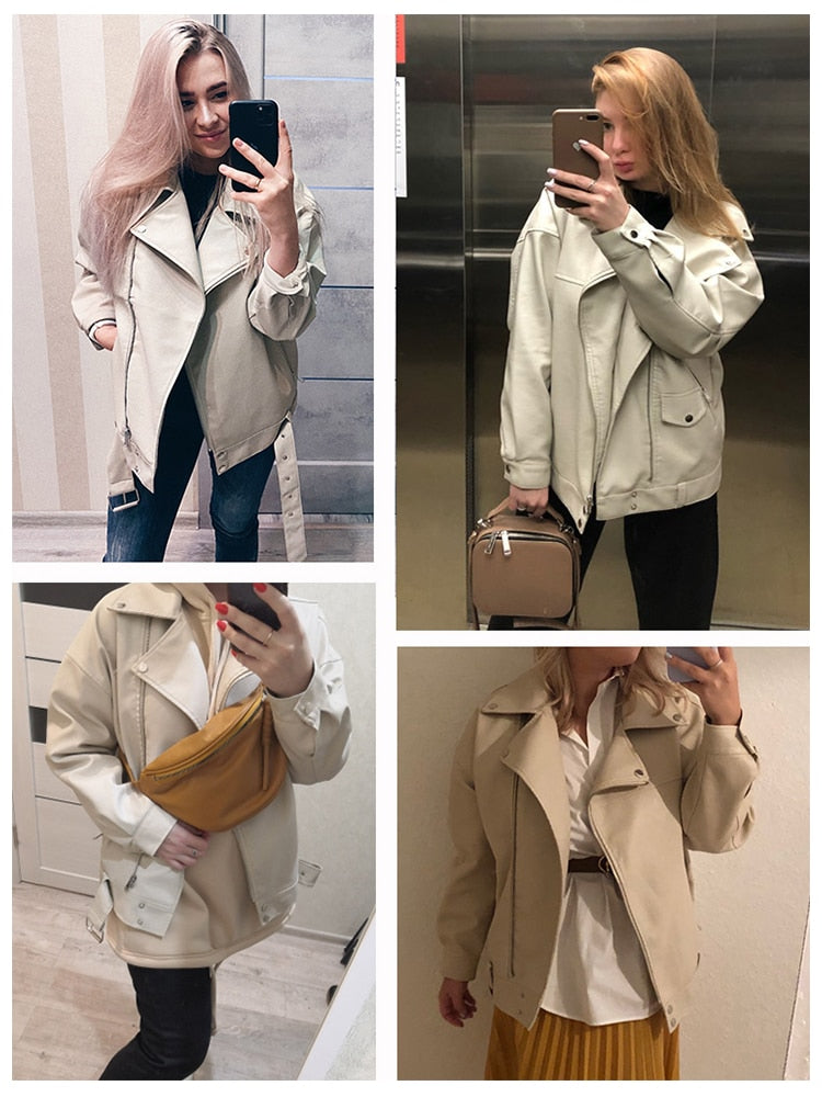 Peris Gems Faux Leather Motorcycle Jacket for Women | Rockstar Jacket SHEIN Amazon Temu