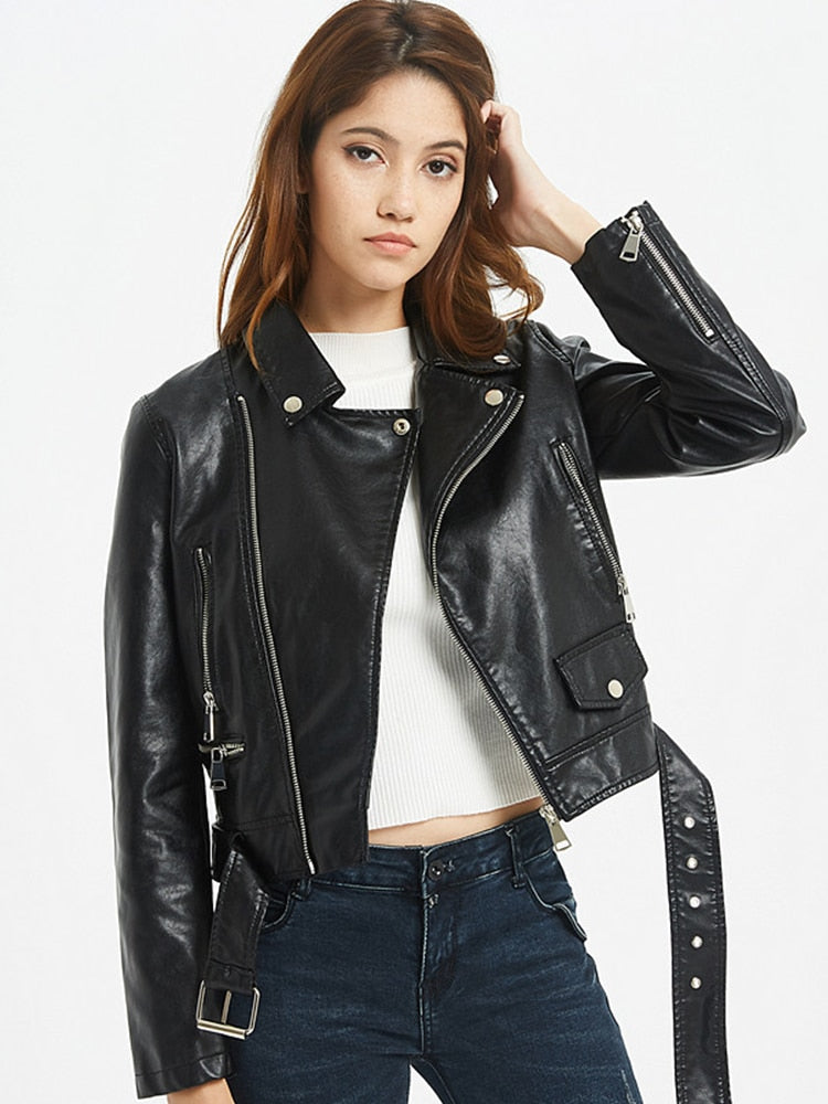 Peris Gems Faux Leather Zipper Jacket for Women | Leather Rockstar Designer Jacket Faux Leather Zipper Jacket for Women Leather Rockstar Jacket SHEIN Amazon Temu