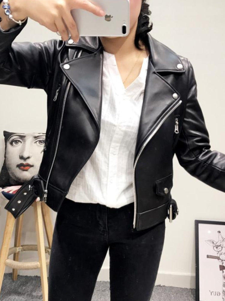 Peris Gems Faux Leather Zipper Jacket for Women | Leather Rockstar Designer Jacket Faux Leather Zipper Jacket for Women Leather Rockstar Jacket SHEIN Amazon Temu