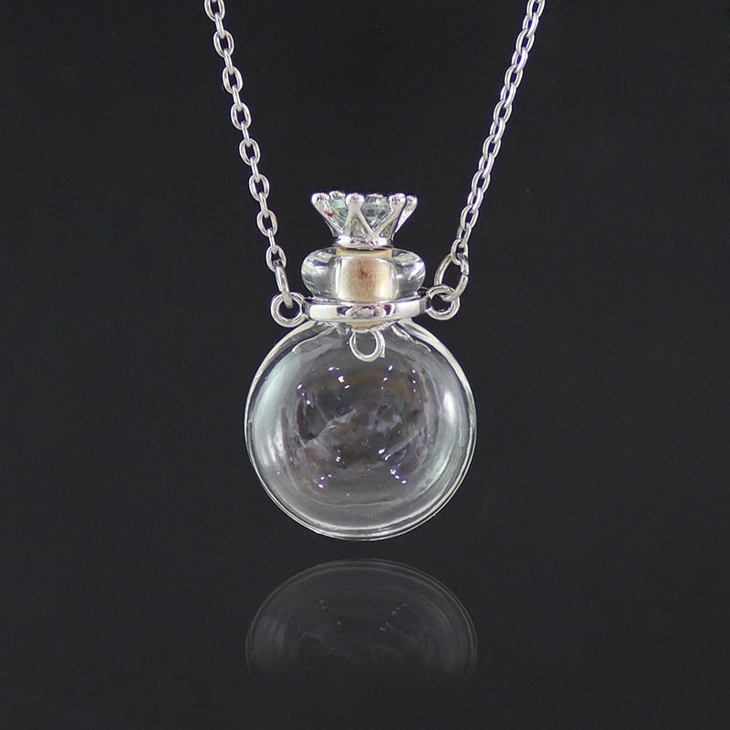 Peris Gems Flat Round Glass Heart Vial Cremation Pendant Necklace - Ash Case Holder Memorial Necklace SHEIN Amazon Temu