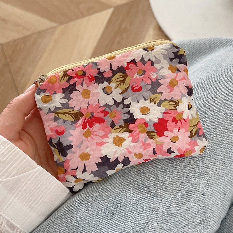 Peris Gems Floral Canvas Small Zipper Coin Purse for Women | Lipstick Bags Floral Canvas Small Zipper Coin Purse for Women SHEIN Amazon Temu