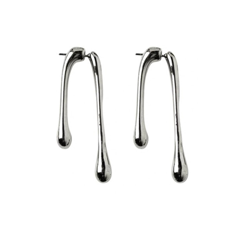 Peris Gems French Waterdrop Dangle Earrings for Women | Silver Gold Metal Tassel Stud Earrings SHEIN Amazon Temu