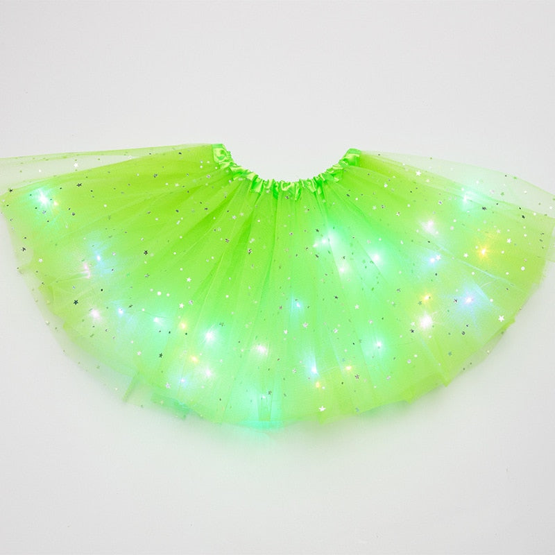 Peris Gems Fruit green / 3-12 years old LED Glowing Kid Girls Princess Tutu Skirts | Children Dancing Miniskirt LED Glowing Kid Girls Princess Tutu Skirts Dancing Miniskirt SHEIN Amazon Temu