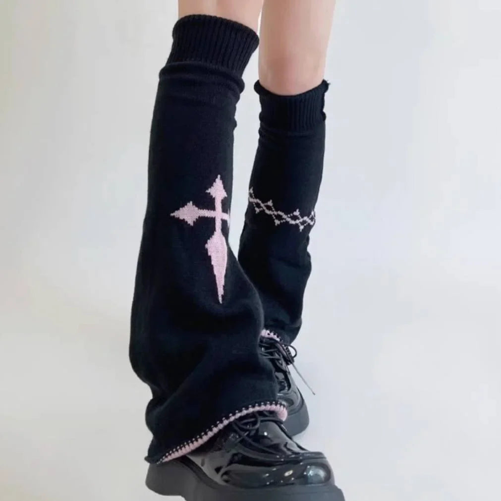 Peris Gems G black-1 / One Size Y2K Punk Knitted Leg Warmers Star Gothic Cross Harajuku Women Heart Two Side Wear Loose Fit Leg Covers Sock JK Thigh High Lolita Y2K Punk Knitted Leg Warmers Star Gothic Cross Harajuku Women Heart Two Side Wear Loose Fit Leg Covers Sock JK Thigh High Lolita SHEIN Amazon Temu