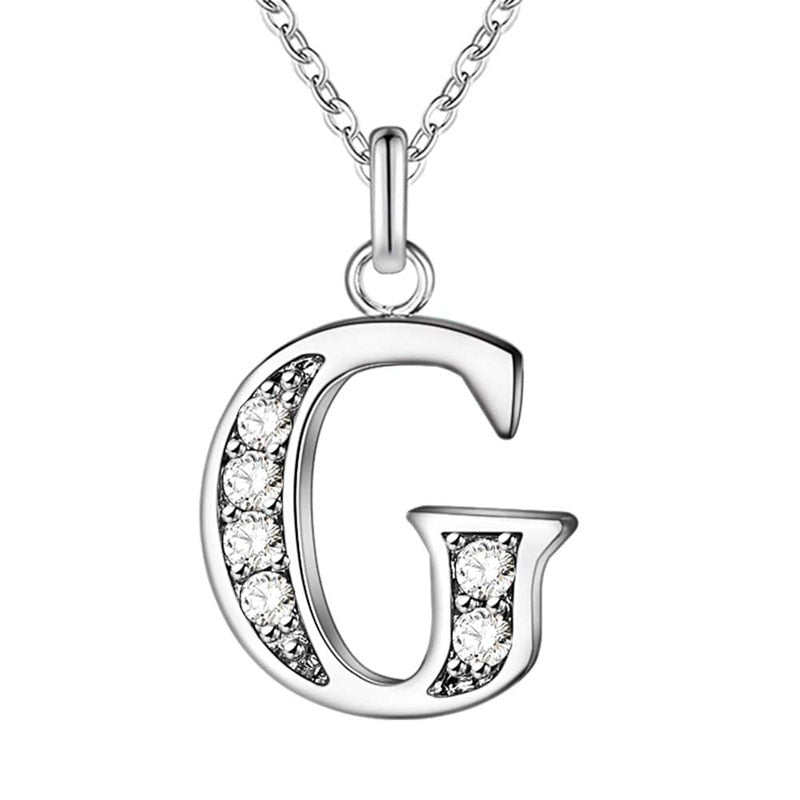 Peris Gems G Initial Letter Silver Diamond Necklaces | Elegant Unisex Initial Necklace SHEIN Amazon Temu