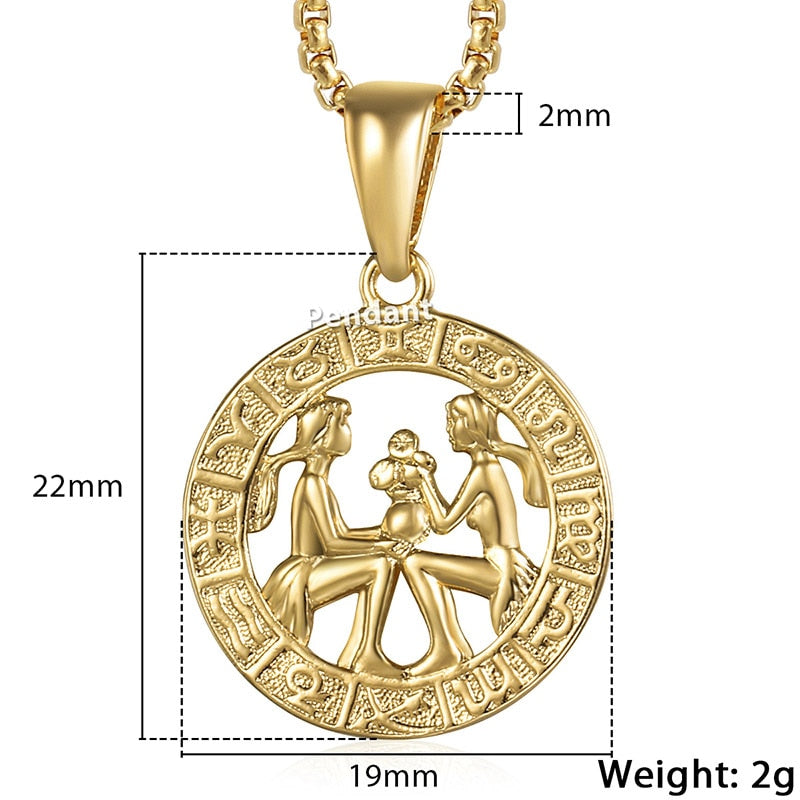 Peris Gems Gemini / Pendant Only Gold Horoscope Animal Necklaces | Zodiac Pendant Necklace SHEIN Amazon Temu