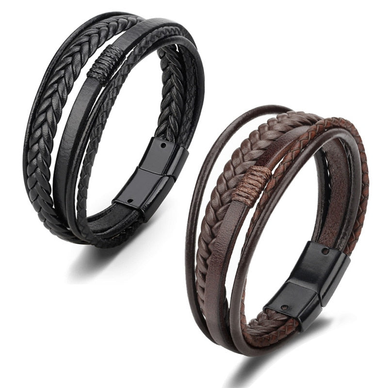Peris Gems Genuine Leather Braided Bracelet for Men SHEIN Amazon Temu
