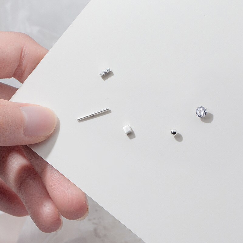 Peris Gems Geometric 5pc Gold Stud Earrings Set for Women | Sterling Silver Geometric 5pc Gold Stud Earrings for Women | Sterling Silver SHEIN Amazon Temu