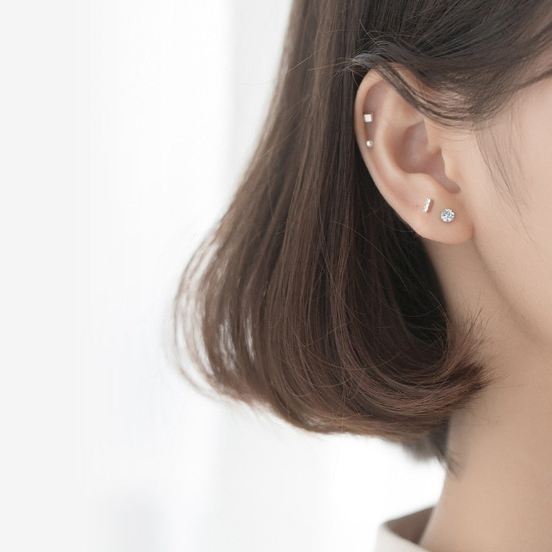 Peris Gems Geometric 5pc Gold Stud Earrings Set for Women | Sterling Silver Geometric 5pc Gold Stud Earrings for Women | Sterling Silver SHEIN Amazon Temu